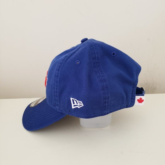 Toronto Blue Jays Hat Cap Strap Back Blue New Era 9Twenty Maple Leaf MLB Mens - Picture 4 of 11